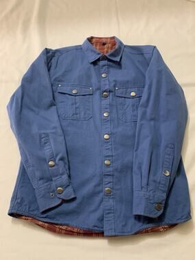Men’s Design In Italy Button Up Plaid Lined Jacket Size Medium